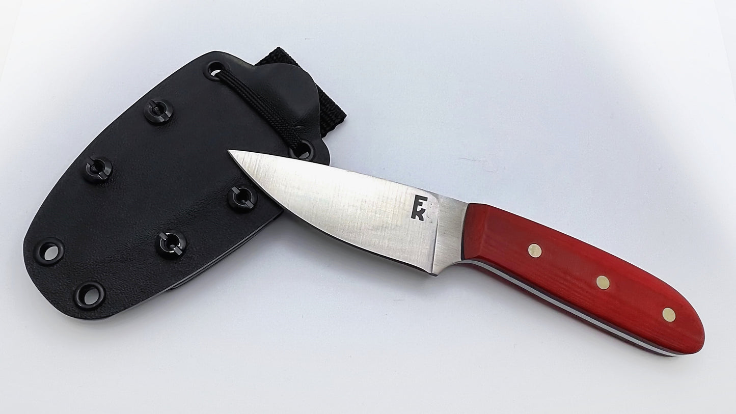 Shadow - Red Micarta, Nickel Silver Pins, 1095 High Carbon